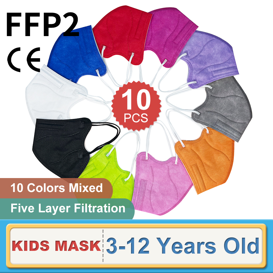 Kids Face Mask - 10PCS Children FFP2 Face Mask KN95