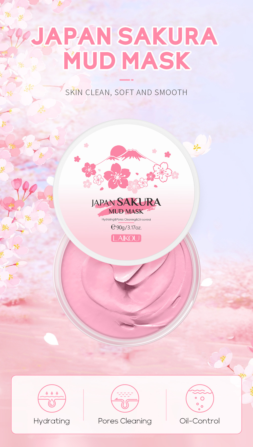 LAIKOU Sakura Clay Mask 25g/90 - Dust Mask Construction 评论和价格
