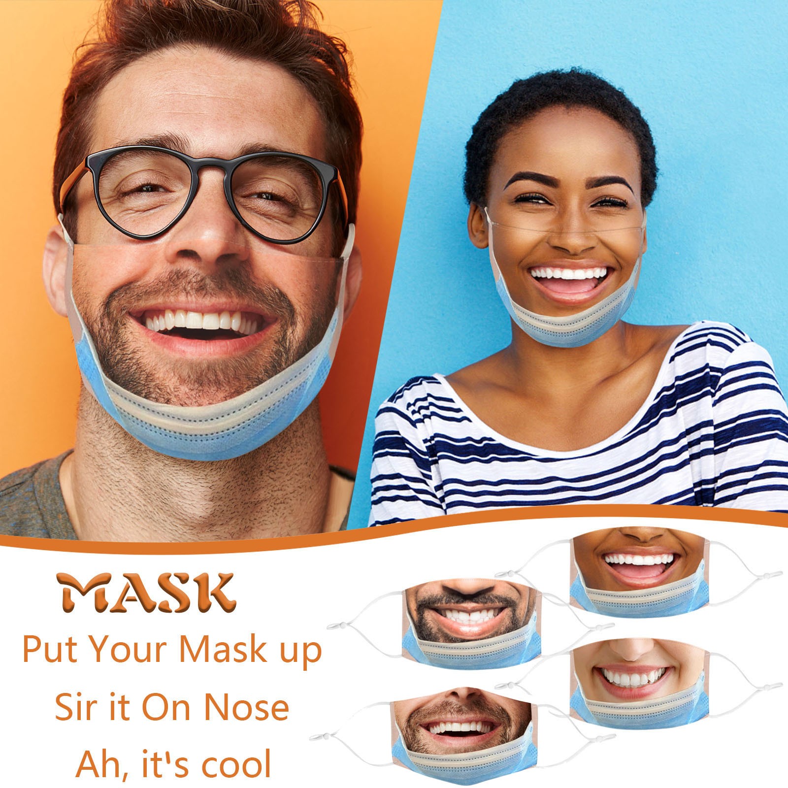 Adult Funny Mouth Mask Funny C - Cloth Face Mask Washable 评论和价格