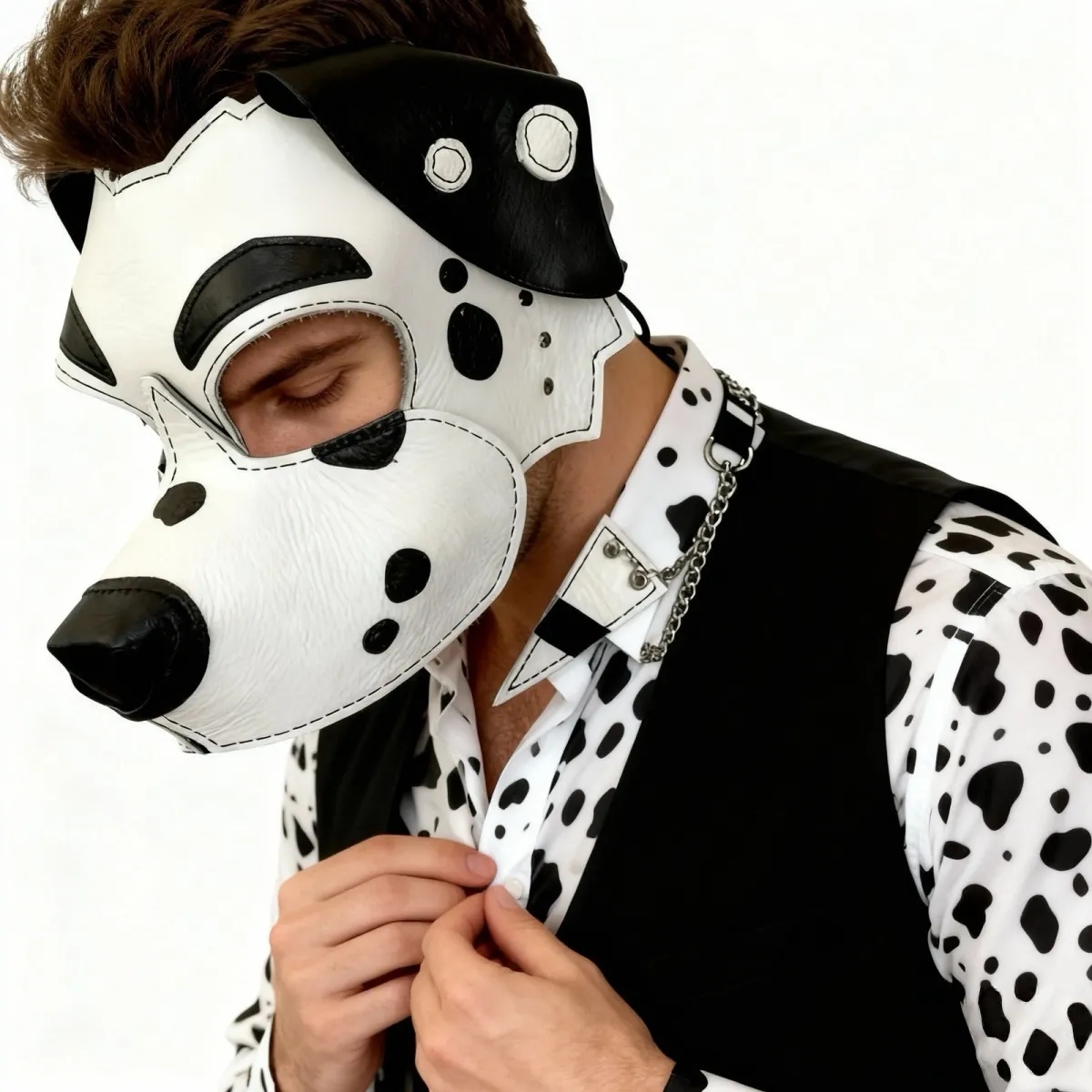 Leather Dalmatian Dog Half Fac - Respirator Half Face 评论和价格